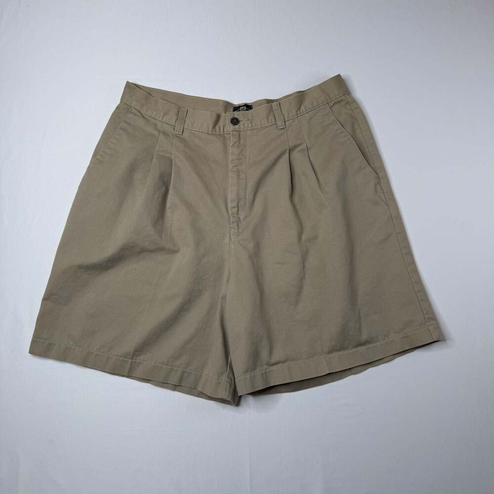 Lee Casuals Vintage Pleated Chino Shorts Tan Size 18 MED
